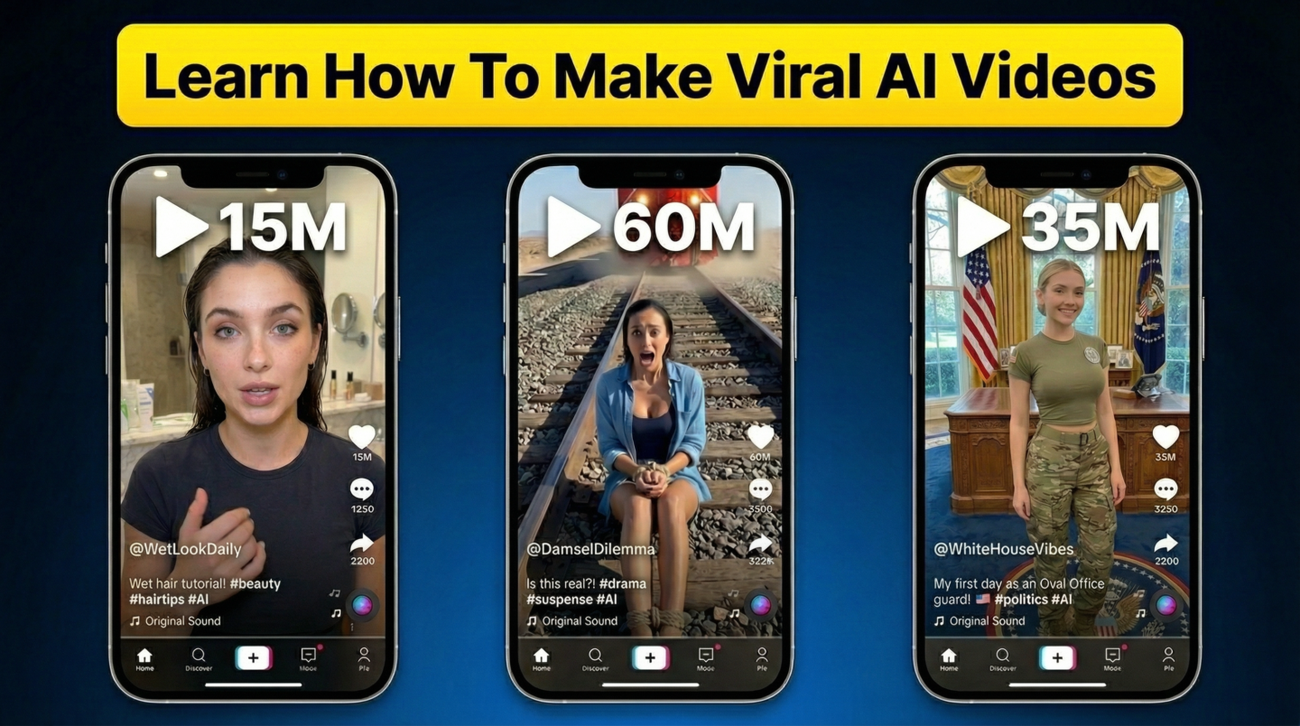 Learn how to make viral AI videos with phone-style social examples